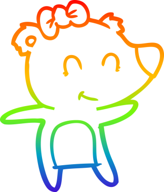 Bir insan tarafından çizilmiş dişi ayı çizgi filmi.