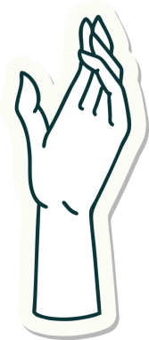 Bir insan tarafından çizilmiş geleneksel bir el dövmesi çıkartması.