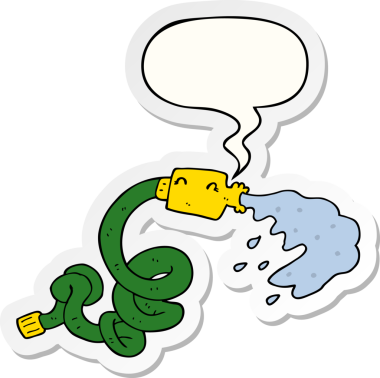 bir insan tarafından çizilmiş konuşma kabarcığı etiketli karikatür hortumu