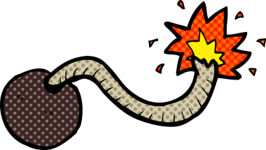 Bir insan tarafından çizilmiş çizgi film bombası.