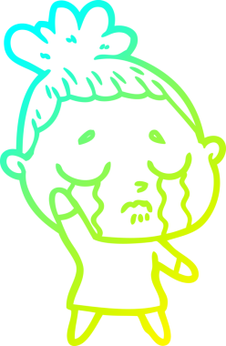 Bir insan tarafından çizilmiş ağlayan bir karikatür çizimi.