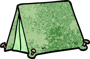 Bir insan tarafından çizilmiş grunge desenli çizim karikatür çadırı