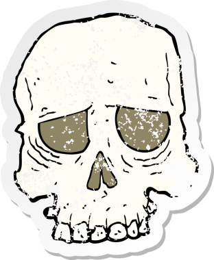 Bir insan tarafından çizilmiş ürkütücü bir karikatürün gerilimli yapıştırması.