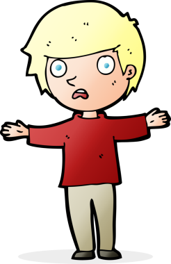 Bir insan tarafından çizilmiş endişeli bir çocuk.