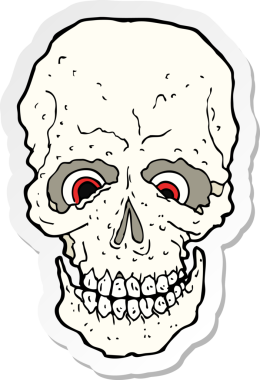 Bir insan tarafından çizilmiş ürkütücü bir karikatür çıkartması.