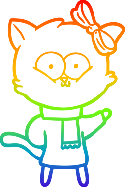 gökkuşağı gradyanı çizimi bir insan tarafından çizilmiş çizgi film kedisi