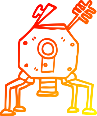 Bir insan tarafından çizilmiş bir uzay roketinin sıcak gradyan çizimi