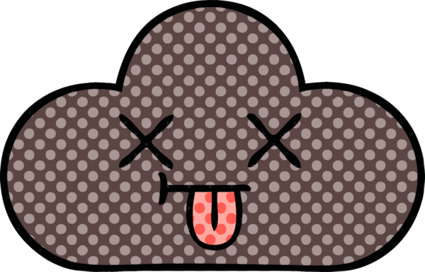 Bir insan tarafından çizilmiş bir fırtına bulutunun karikatürü.