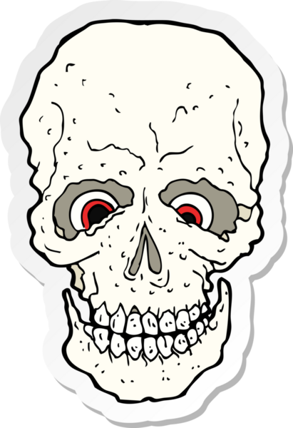 Bir insan tarafından çizilmiş ürkütücü bir karikatür çıkartması.