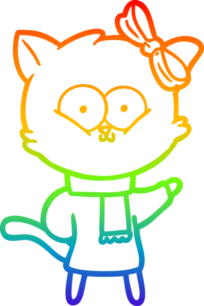 gökkuşağı gradyanı çizimi bir insan tarafından çizilmiş çizgi film kedisi