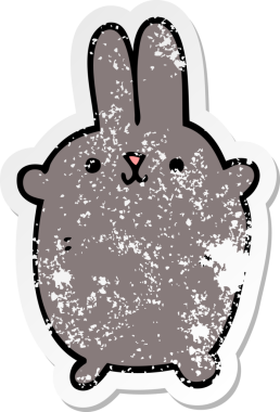 Bir insan tarafından çizilmiş karikatür tavşanı.