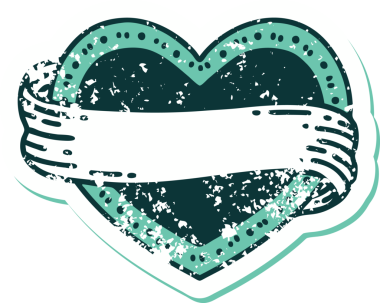 Bir insan tarafından çizilmiş kalp ve bayrağın sembolik depresif dövme şekli