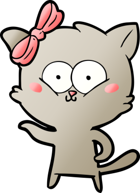 Bir insan tarafından çizilmiş çizgi film kedisi.