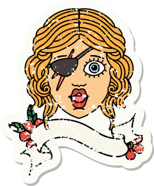 Bir insan tarafından çizilmiş, düzenbaz bir karakterin grunge çıkartması.