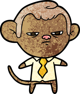 Bir insan tarafından çizilmiş çizgi maymun.