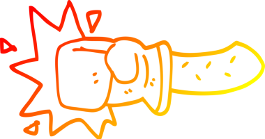 Bir insan tarafından çizilen çizgi film yumruğunun sıcak gradyan çizimi