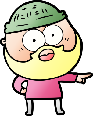 Karikatür sakallı adam bir insan tarafından çizilmiş.