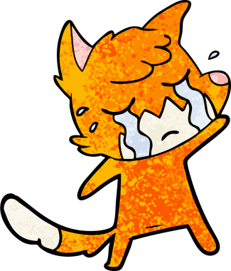 Bir insan tarafından çizilmiş ağlayan tilki çizgi filmi.