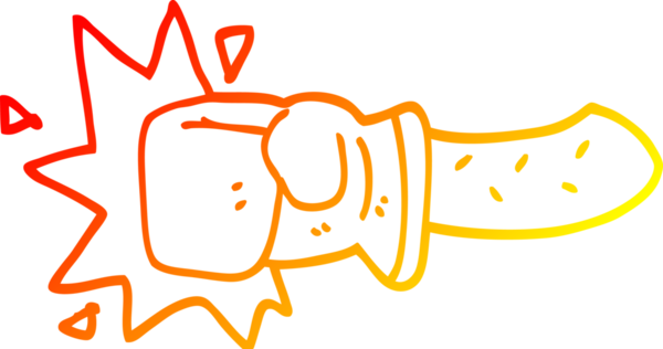 Bir insan tarafından çizilen çizgi film yumruğunun sıcak gradyan çizimi