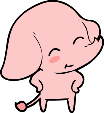 Bir insan tarafından çizilmiş şirin bir fil.