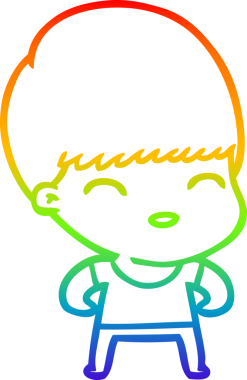 gökkuşağı gradyanı çizimi bir insan tarafından çizilmiş mutlu bir çizgi film çocuğu