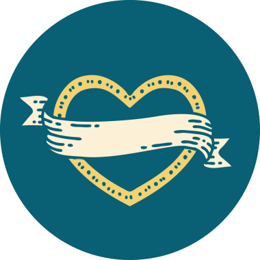 Bir insan tarafından çizilmiş kalp ve bayrağın ikonik dövme şekli