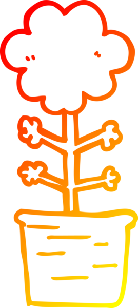 Bir insan tarafından çizilmiş sevimli bir karikatür çiçeğinin sıcak çizgi çizimi