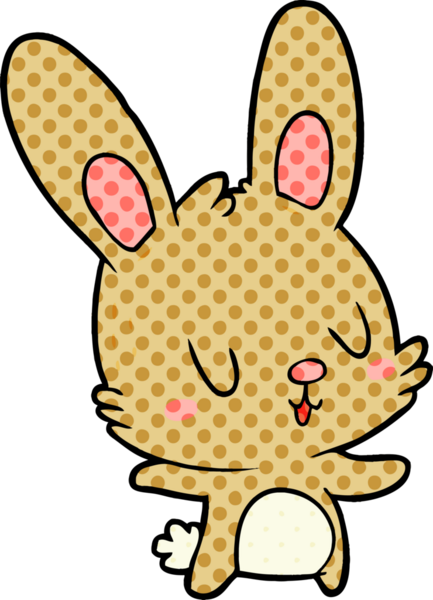 Bir insan tarafından çizilmiş şirin çizgi film tavşanı.