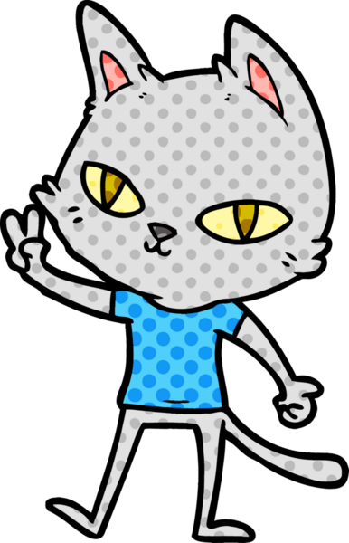 Bir insan tarafından çizilen çizgi film kedisi.