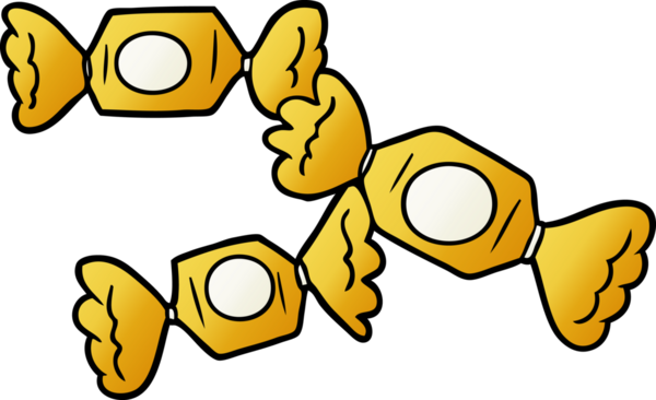 Bir insan tarafından çizilmiş şekerler.