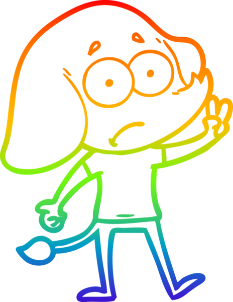 gökkuşağı gradyan çizgi çizimi bir insan tarafından çizilmiş belirsiz bir fil