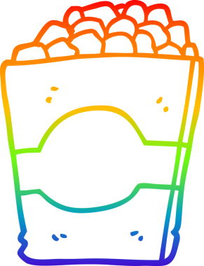 gökkuşağı gradyan çizgi çizimi bir insan tarafından çizilmiş patlamış mısır