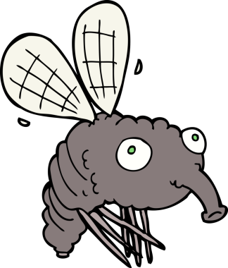 Bir insan tarafından çizilmiş karikatür sineği