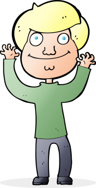 Bir insan tarafından çizilmiş mutlu çocuk çizgi filmi.