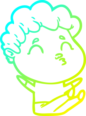 Bir insan tarafından çizilmiş soğuk çizgi film karakteri çizimi.