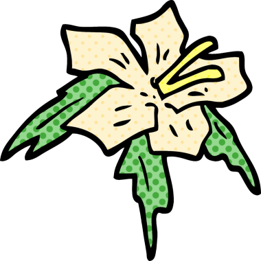 Bir insan tarafından çizilmiş karikatür zambağı.