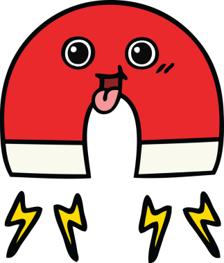 Bir insan tarafından çizilmiş şirin bir mıknatıs karikatürü