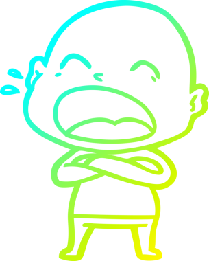 Bir insan tarafından çizilmiş kel adam diye bağıran bir çizgi film çizimi.