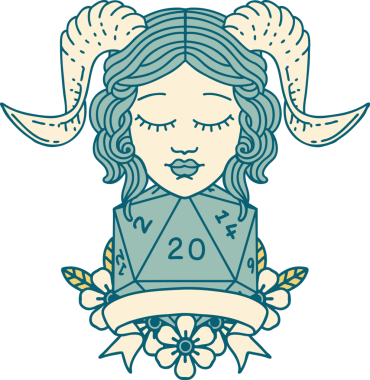 Retro Dövme Biçimi Bir insan tarafından çizilmiş doğal yirmi zar atışıyla düzenleme