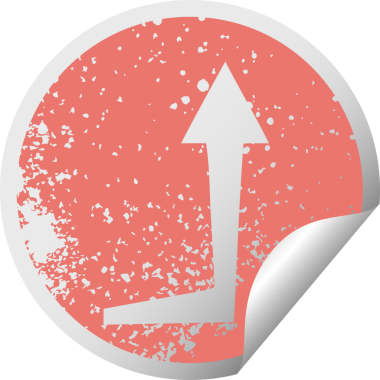 sıkıntılı dairesel soyma etiketi bir insan tarafından çizilmiş tuhaf sembol oku