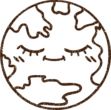 Bir insan tarafından çizilen Dünya Kömürü Gezegeni