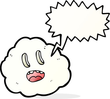 bir insan tarafından çizilmiş konuşma baloncuklu karikatür ürkütücü bulut