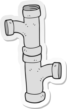 Bir insan tarafından çizilmiş bir karikatür borusunun çıkartması.