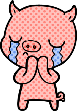 Bir insan tarafından çizilmiş domuz ağlaması.