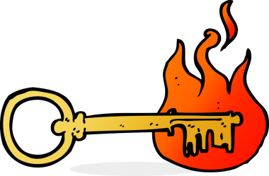 bir insan tarafından çizilmiş çizgi film anahtarı