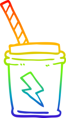 gökkuşağı gradyan çizgi çizimi bir insan tarafından çizilmiş içecek