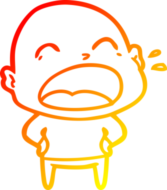 Bir insan tarafından çizilmiş kel adam diye bağıran çizgi film çizimi.