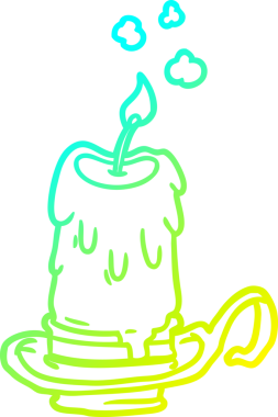 Bir insan tarafından çizilmiş eski ve ürkütücü bir mumun soğuk gradyan çizimi.