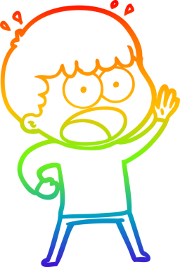 gökkuşağı gradyanı çizimi bir insan tarafından çizilmiş şok bir adam