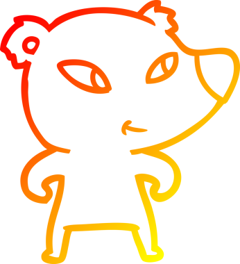 Bir insan tarafından çizilmiş sevimli bir ayının sıcak çizgi çizgisi.